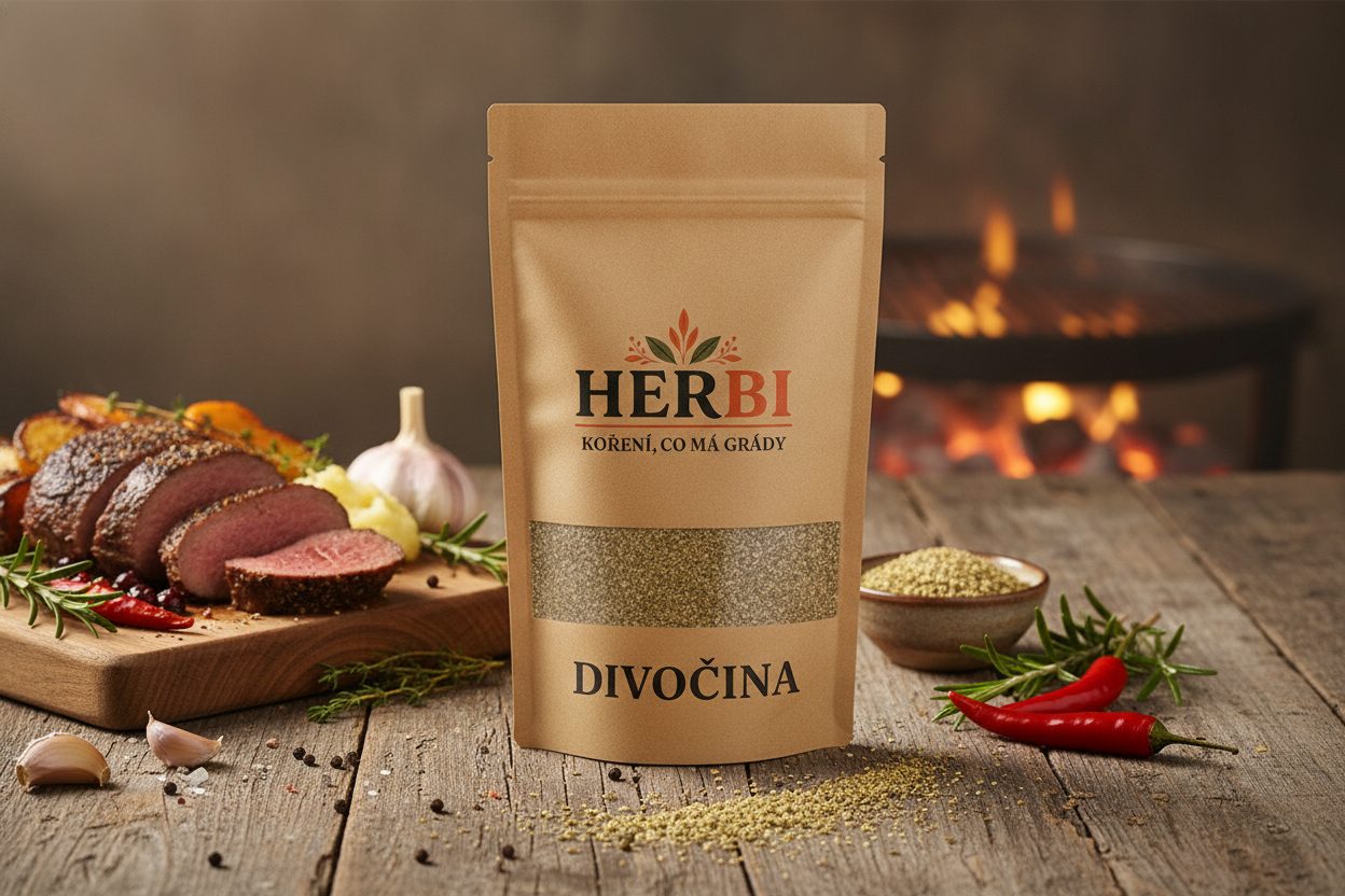 Pečená divina v hlbokom lese, jalovec a lesné bylinky v atmosfére jesennej kuchyne