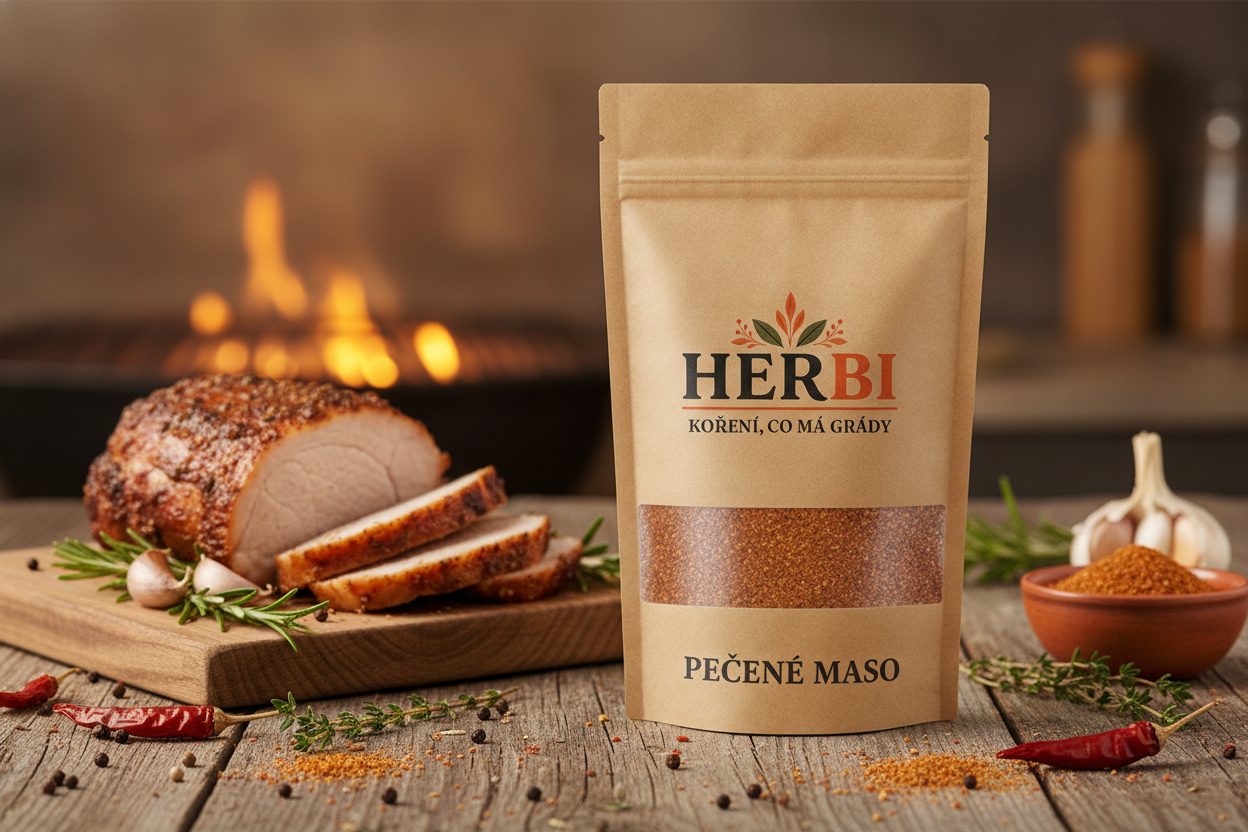 Voňavá pečienka posypaná korením – cesnak, rasca, paprika