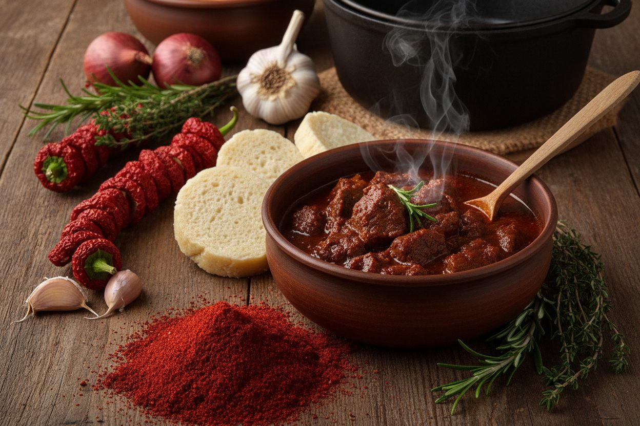 Temně rudá mletá paprika ASTA 200 v dřevěné lžičce