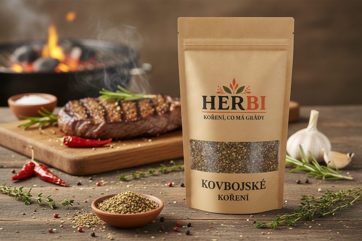 Grilovaný steak posypaný korenistou zmesou, dymová nálada ranča